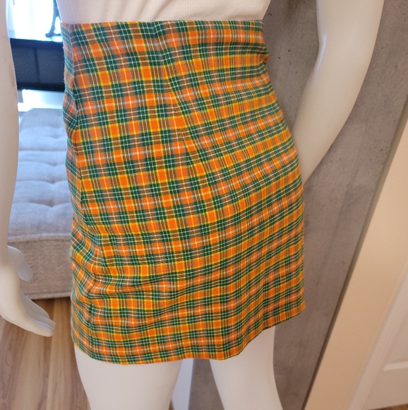 Vintage Gloria Plaid Mini Skirt Small y2k - Picture 4 of 5
